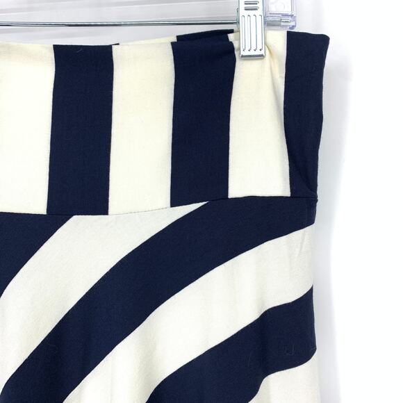 Gap Pull On Waist Jersey Knit A-Line Skirt Womens Sz S Navy Blue White Stripe - Picture 3 of 6